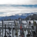 Skis on the Ski Rack
