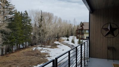 View of the Blue River from the deck of this Silverthorne rental