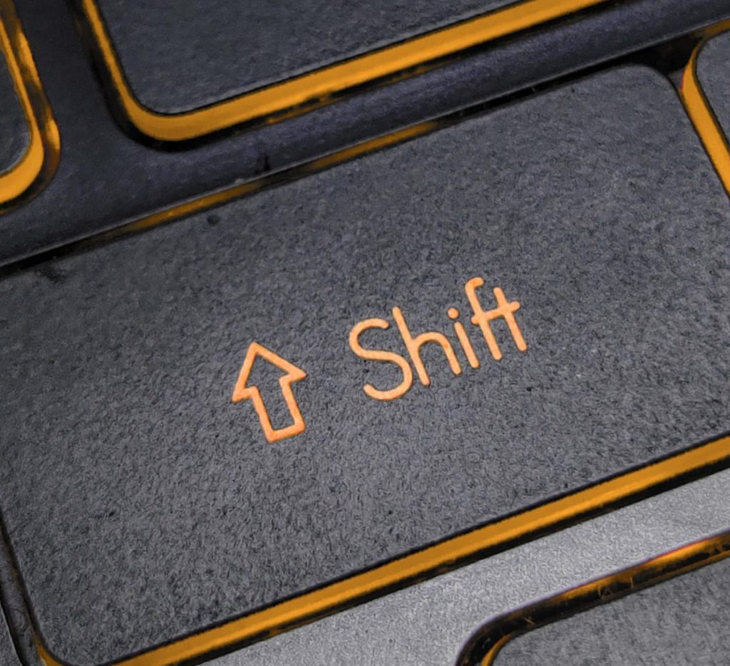 Shift key on a keyboard to illustrate a shift that may be happening in the real estate market