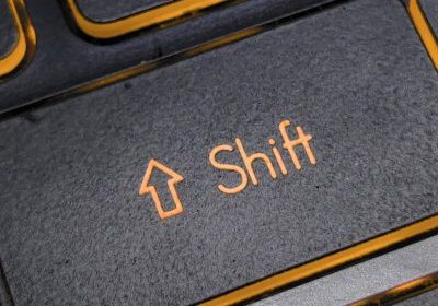 Shift key on a keyboard